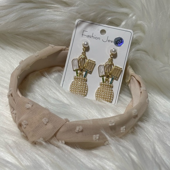 Colorful Rhinestone Headband & Butterfly Earrings Set - Picture 6 of 10